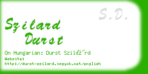 szilard durst business card